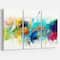 Designart - Brush Stroke Colorful Oil Painting - Contemporary Painting Print on Wrapped Canvas set